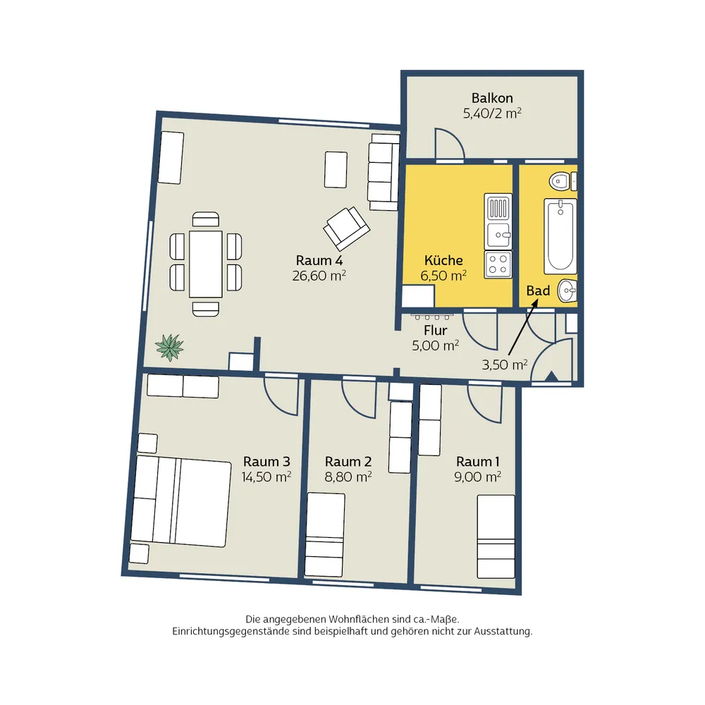 4 Zimmer Wohnung mit 77 m² in Leipzig – Bild 2