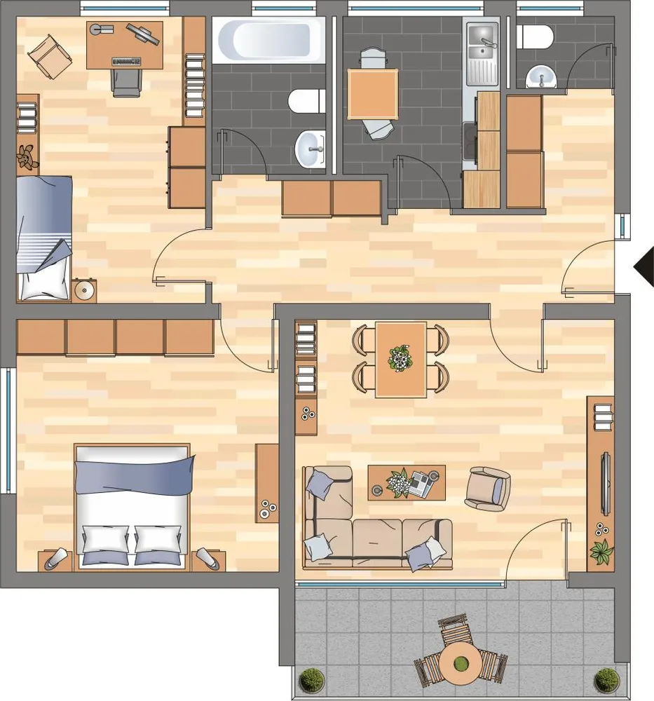 3 Zimmer Wohnung mit 80 m² in Hamm – Bild 2