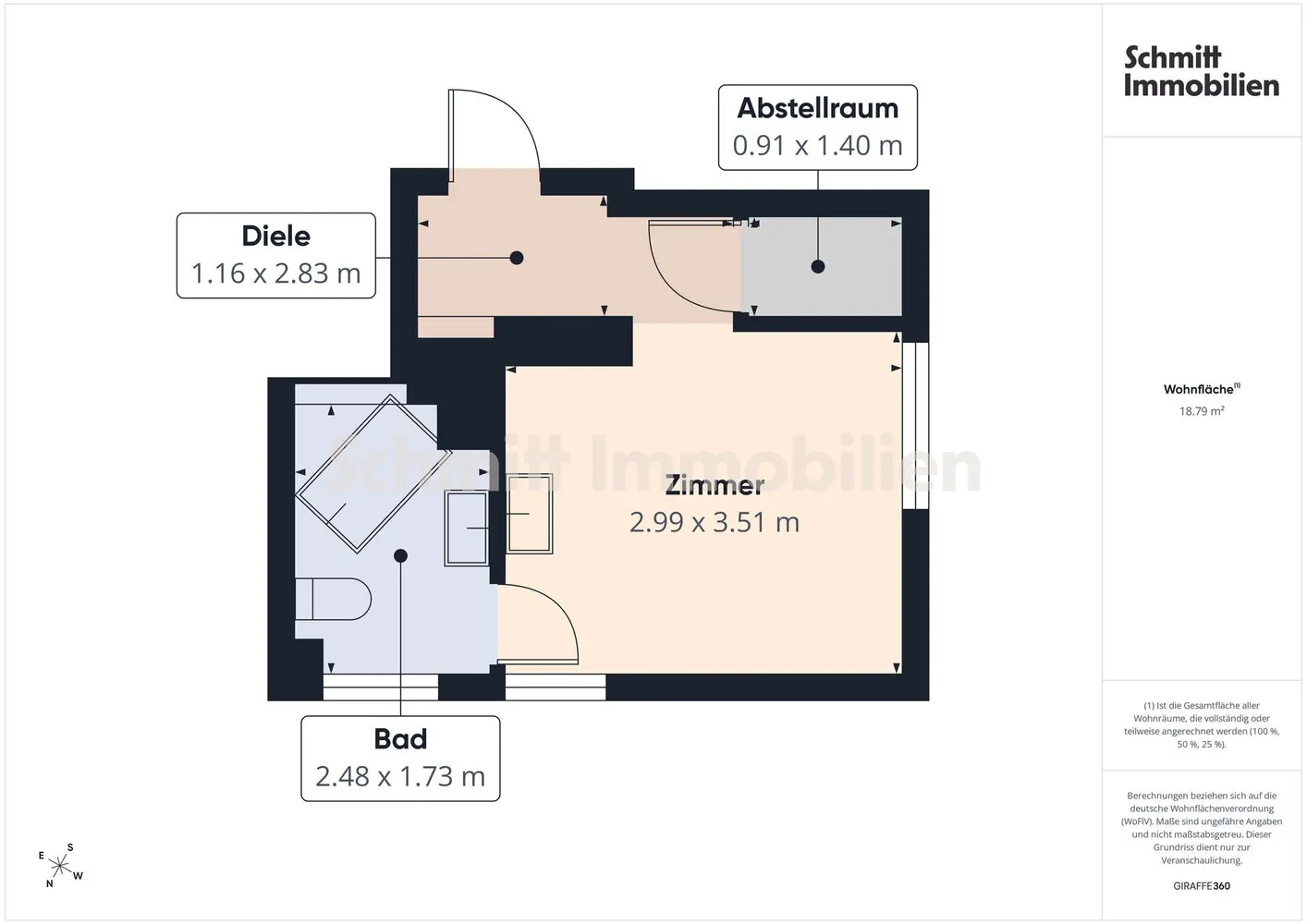 1 room apartment with 19 m² in Frankfurt am Main – Photo 8