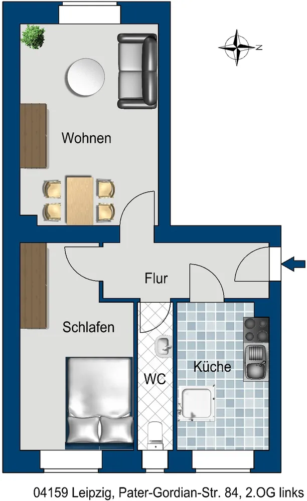 2 Zimmer Wohnung mit 45 m² in Leipzig – Bild 2