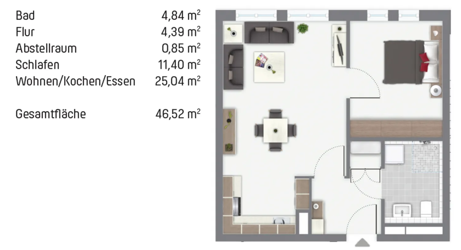 2 Zimmer Wohnung mit 47 m² in Bonn – Bild 1