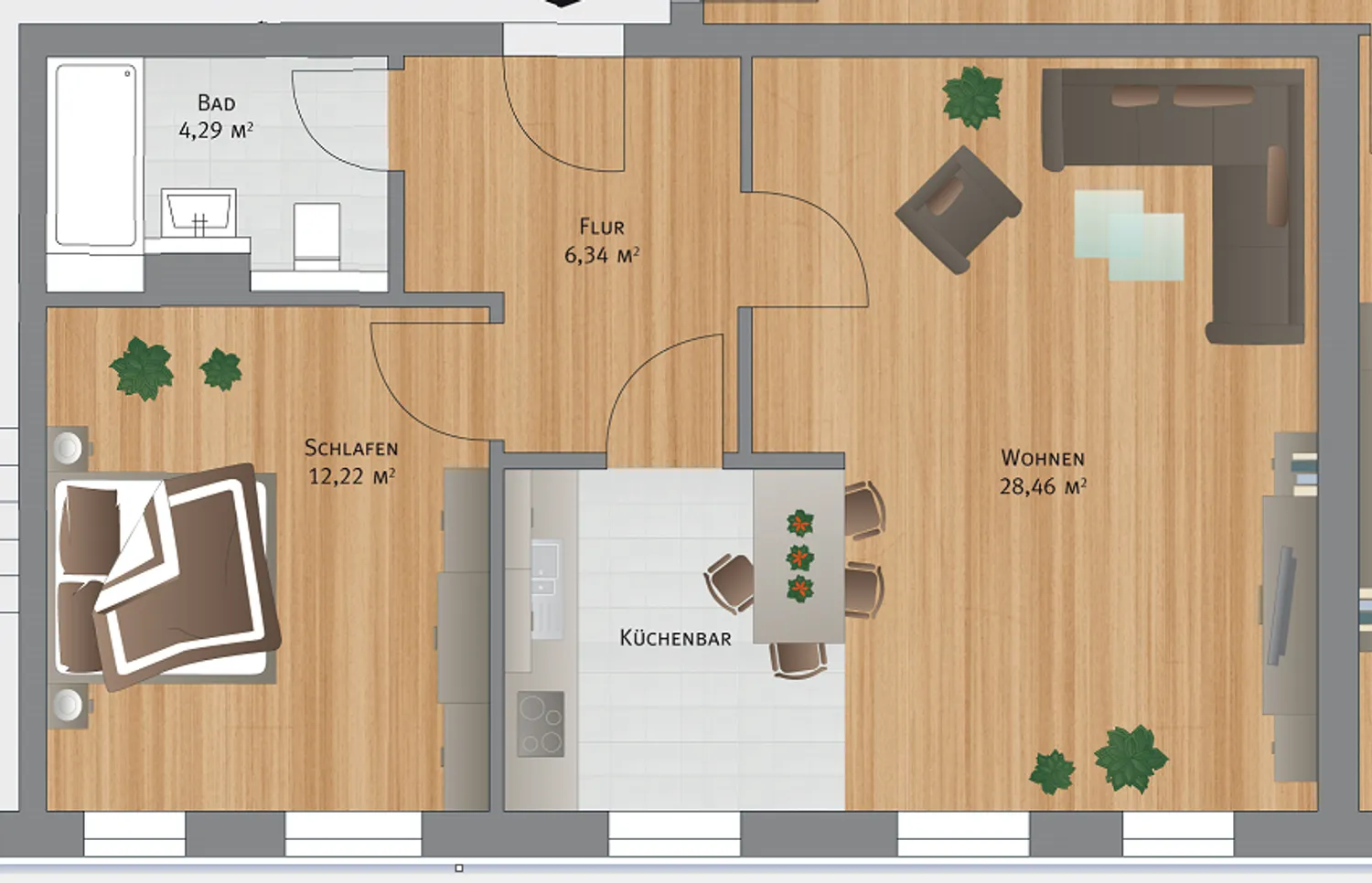 2 Zimmer Wohnung mit 50 m² in Leipzig – Bild 2