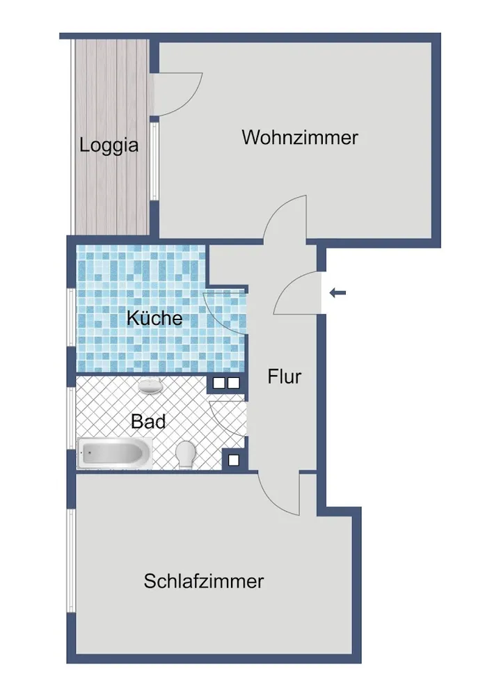 2 room apartment with 48 m² in Frankfurt am Main – Photo 2