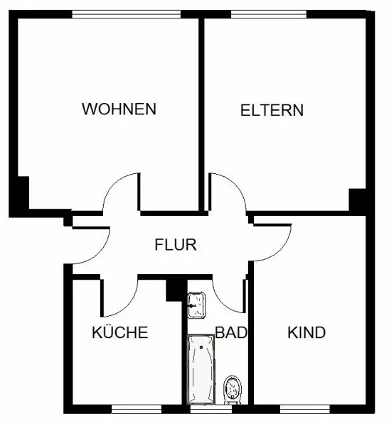 3 Zimmer Wohnung mit 60 m² in Bochum – Bild 2