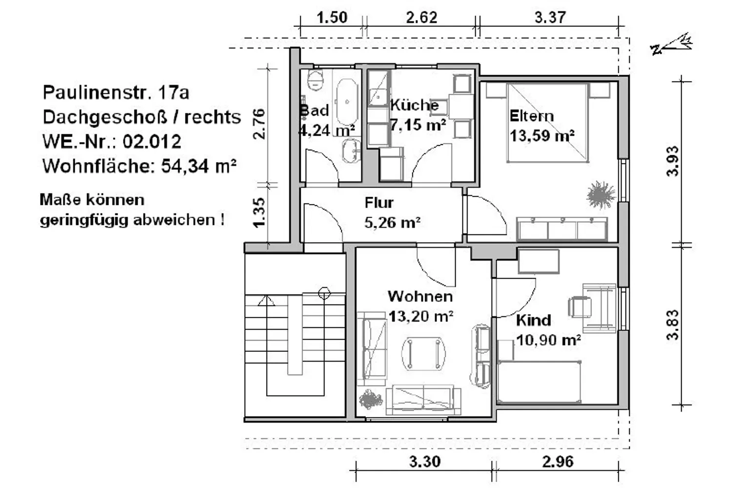3 Zimmer Wohnung mit 54 m² in Minden – Bild 8