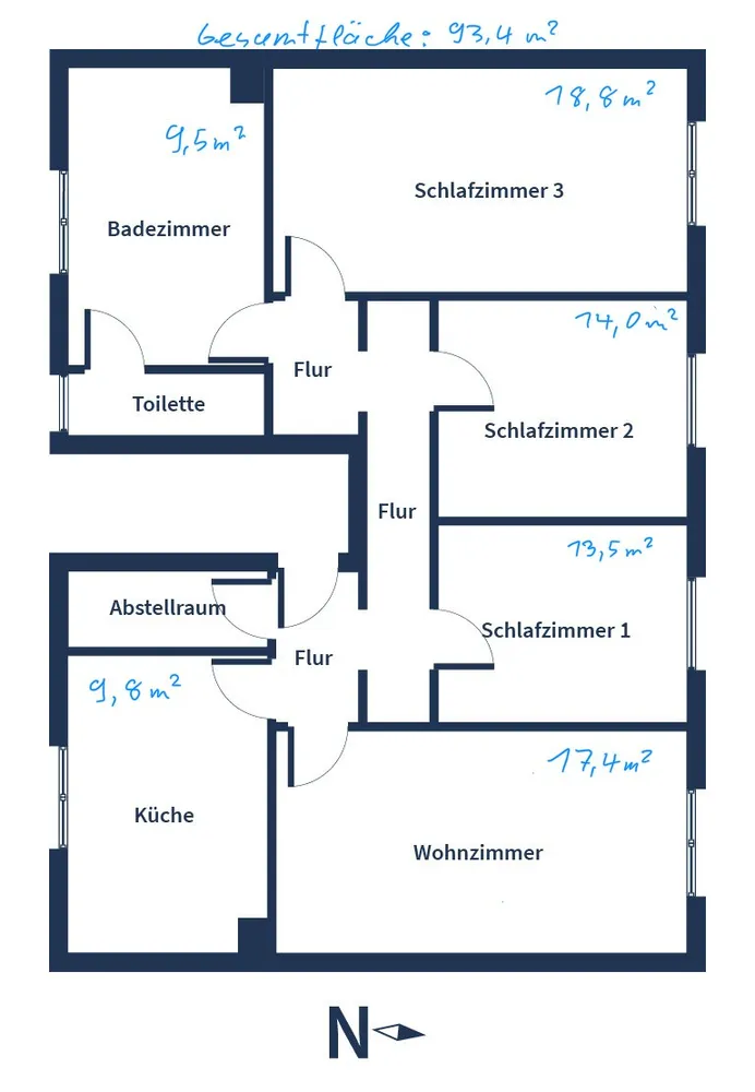 4 Zimmer Wohnung mit 93 m² in Frankfurt am Main – Bild 1