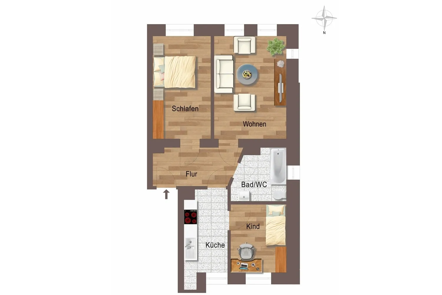 3 Zimmer Wohnung mit 57 m² in Leipzig – Bild 5