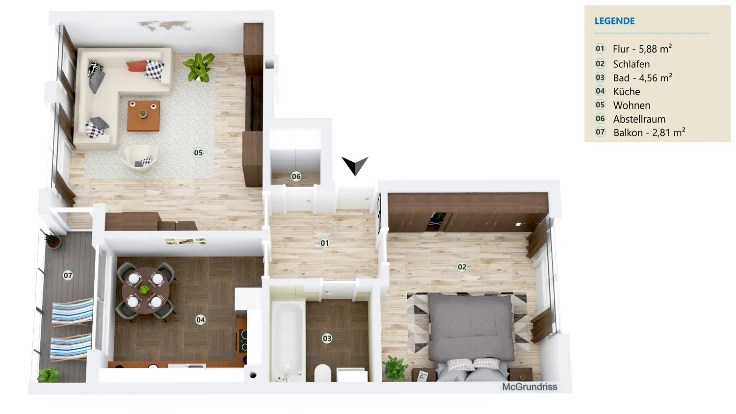 2 Zimmer Wohnung mit 62 m² in Duisburg – Bild 2