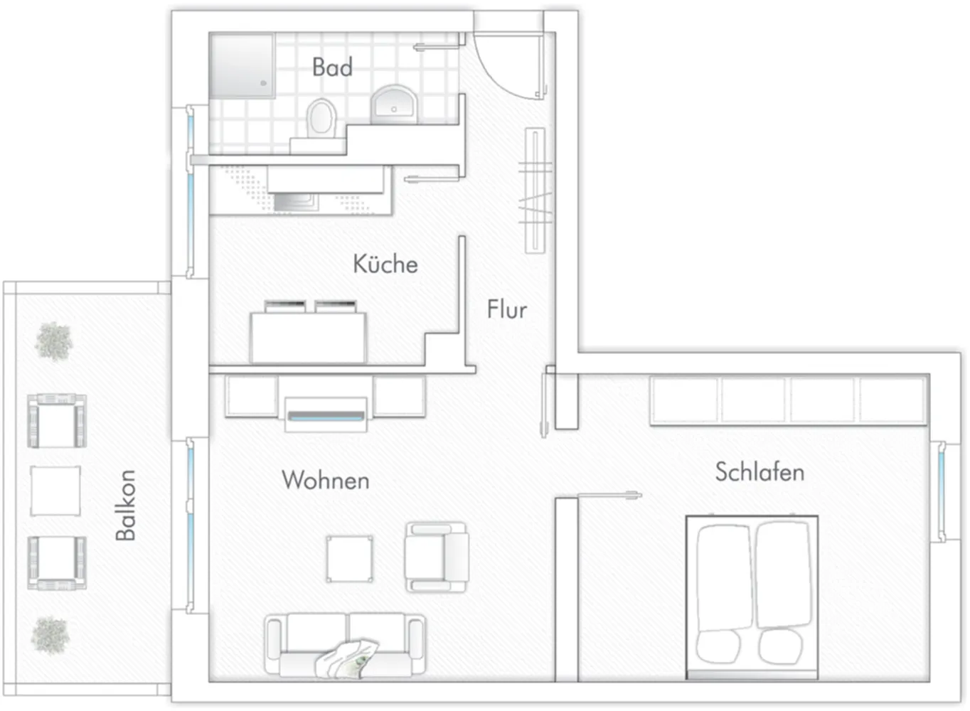 2 room apartment with 51 m² in Lübeck – Photo 1