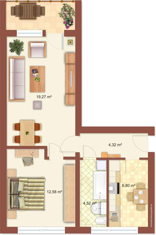 2 room apartment with 50 m² in Limbach-Oberfrohna – Photo 8