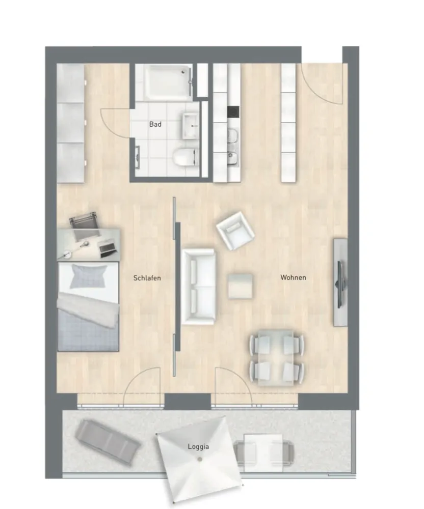 2 Zimmer Wohnung mit 52 m² in München – Bild 1