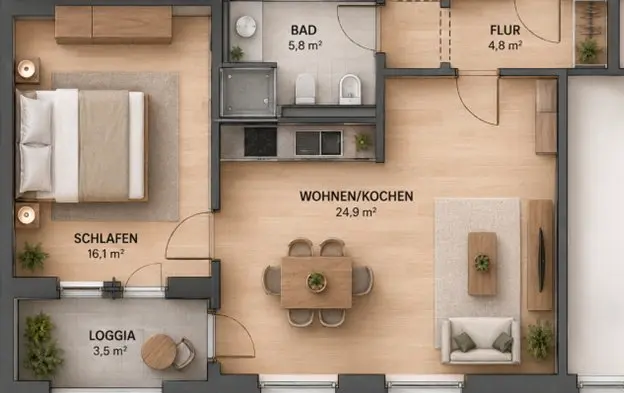 2 Zimmer Wohnung mit 57 m² in Dresden – Bild 7