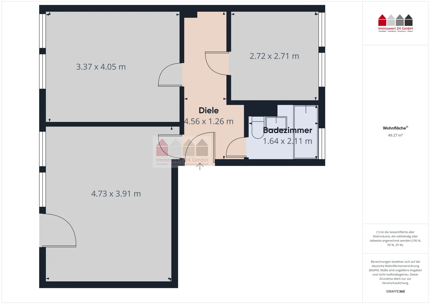 2 Zimmer Wohnung mit 53 m² in Hagen – Bild 2