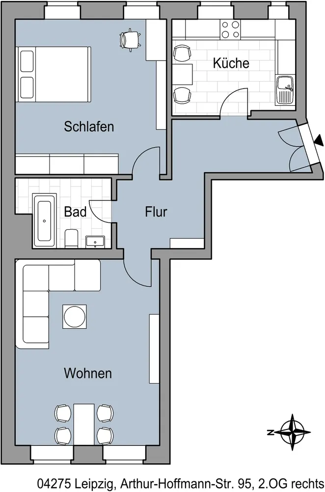 2 room apartment with 72 m² in Leipzig – Photo 1
