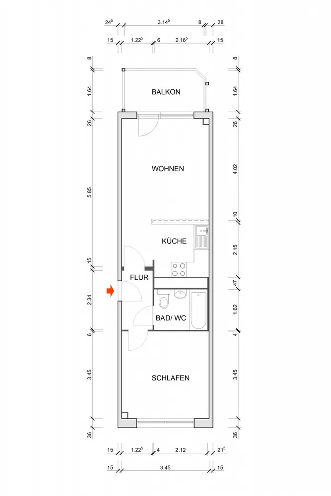 2 Zimmer Wohnung mit 42 m² in Chemnitz – Bild 6