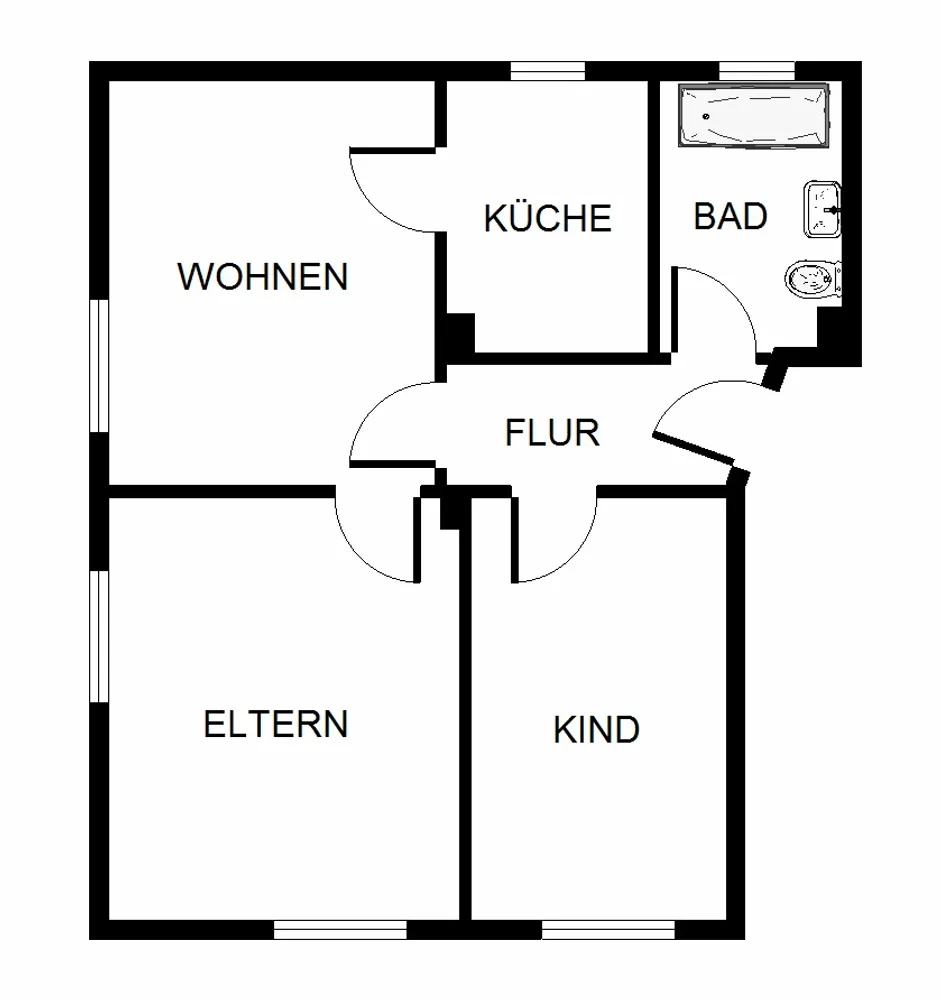 3 Zimmer Wohnung mit 52 m² in Gelsenkirchen – Bild 1