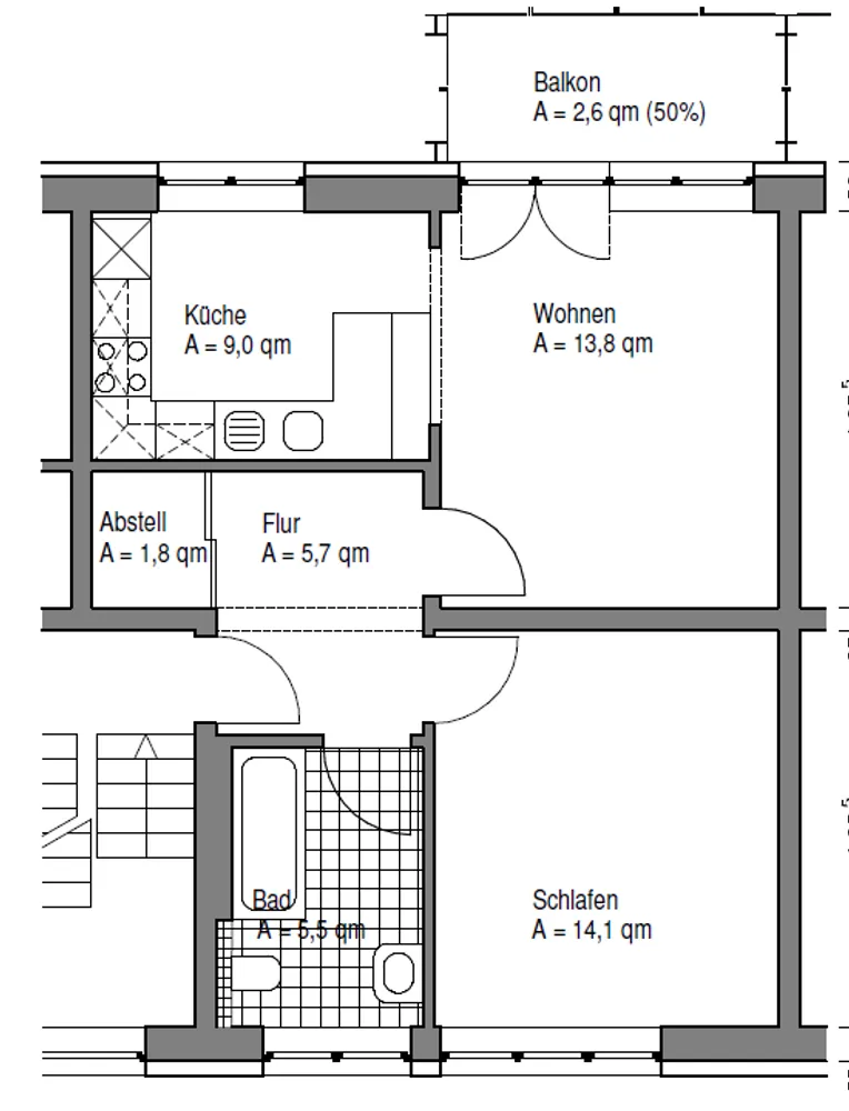 2 Zimmer Wohnung mit 52 m² in Kiel – Bild 4
