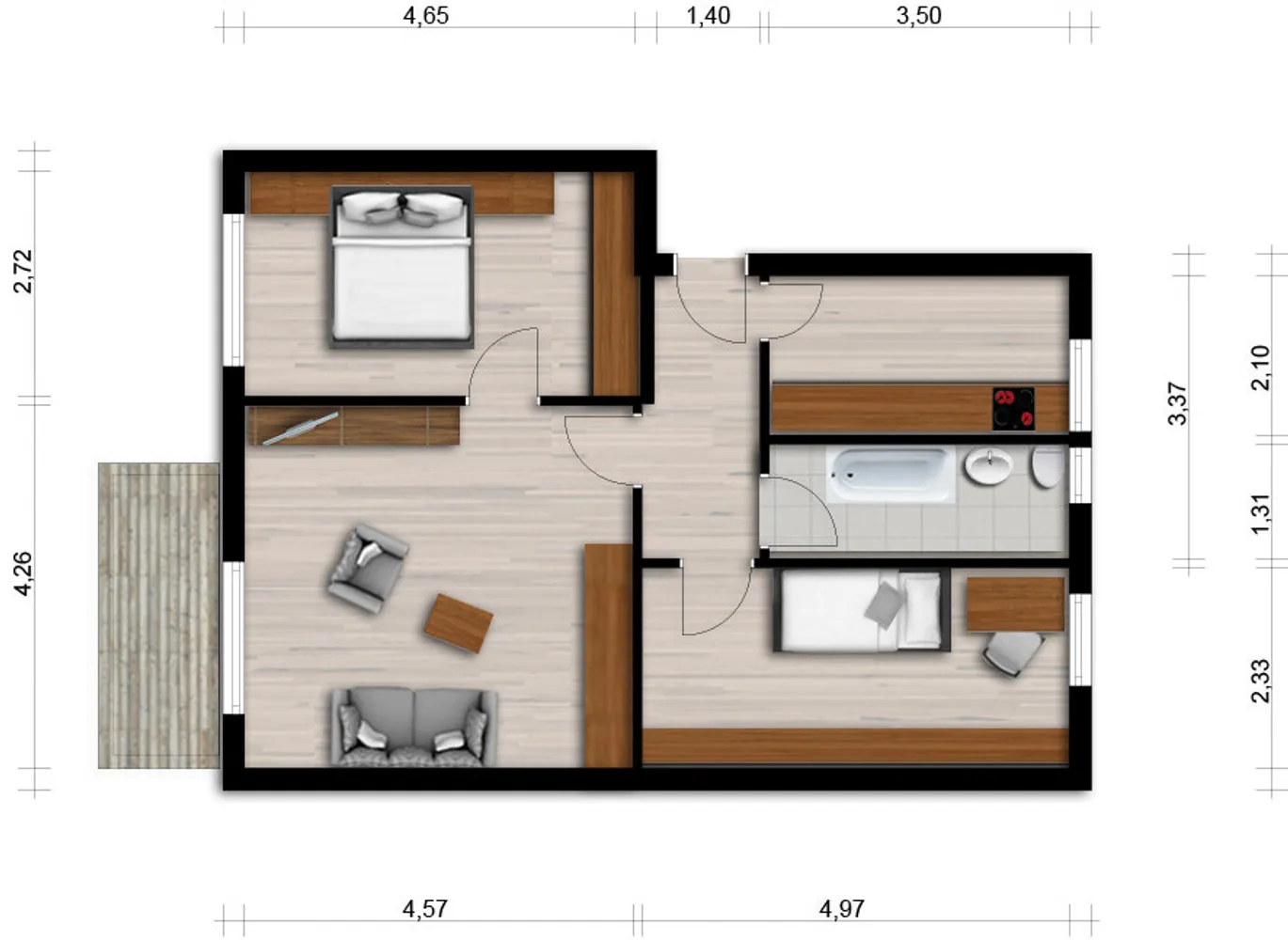 3 Zimmer Wohnung mit 62 m² in Hoyerswerda – Bild 1