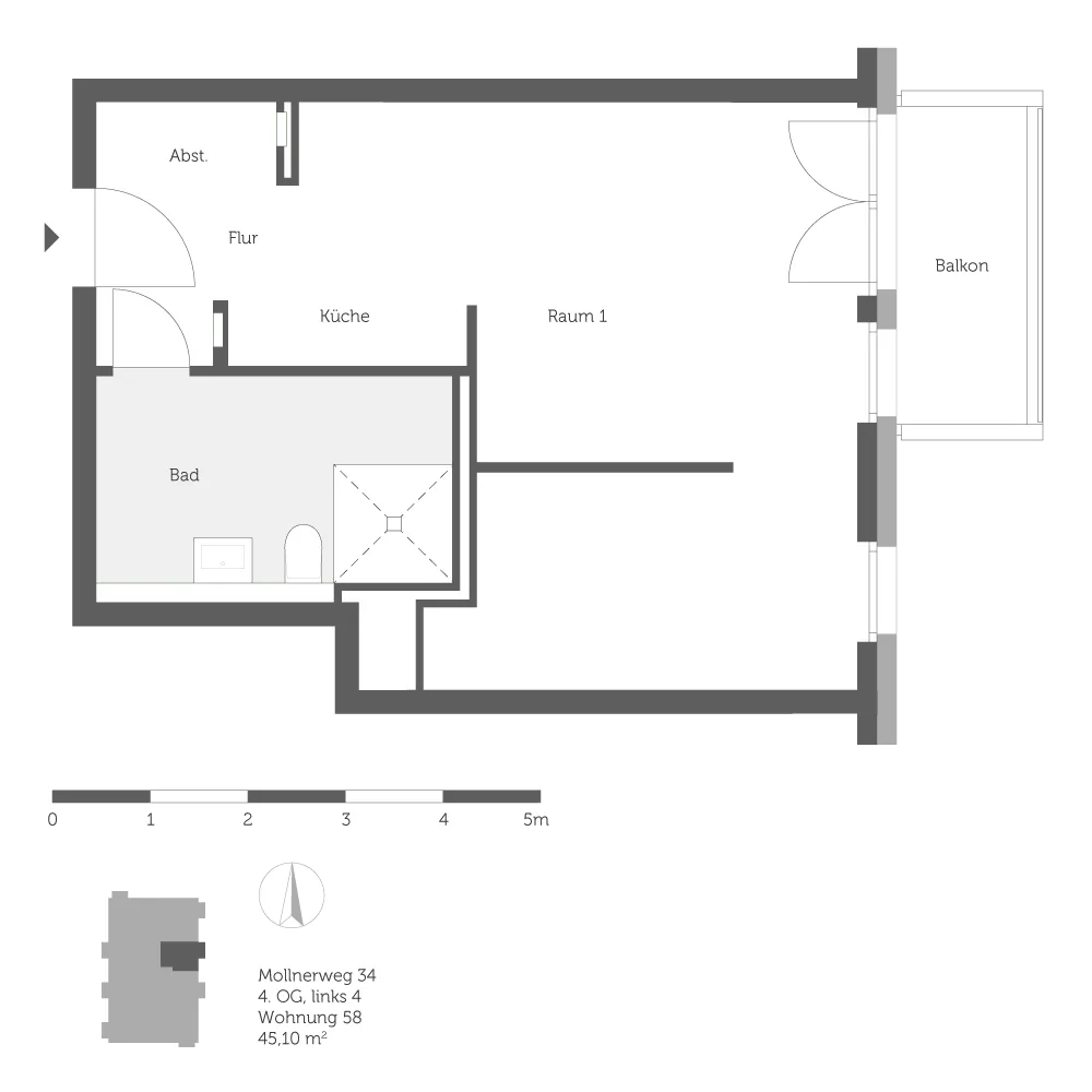 1 Zimmer Wohnung mit 45 m² in Berlin – Bild 2