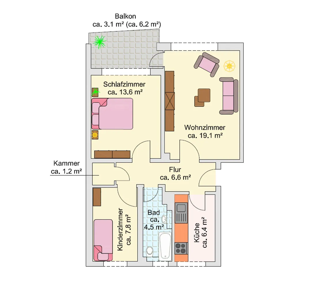 3 Zimmer Wohnung mit 63 m² in Kiel – Bild 3