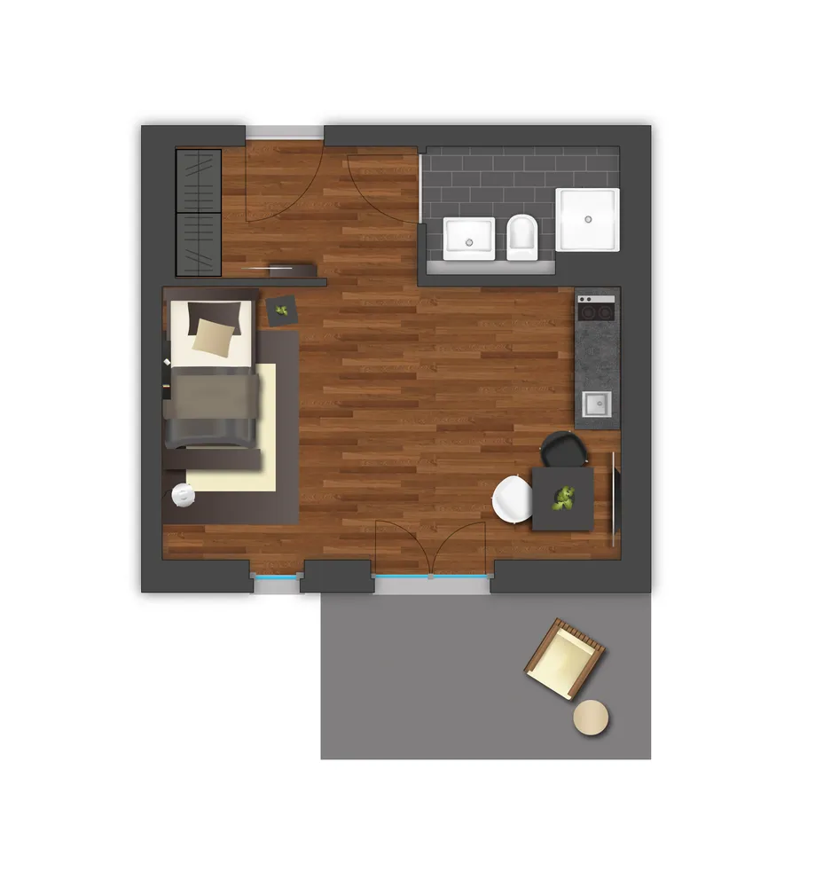 1 Zimmer Wohnung mit 31 m² in München – Bild 6