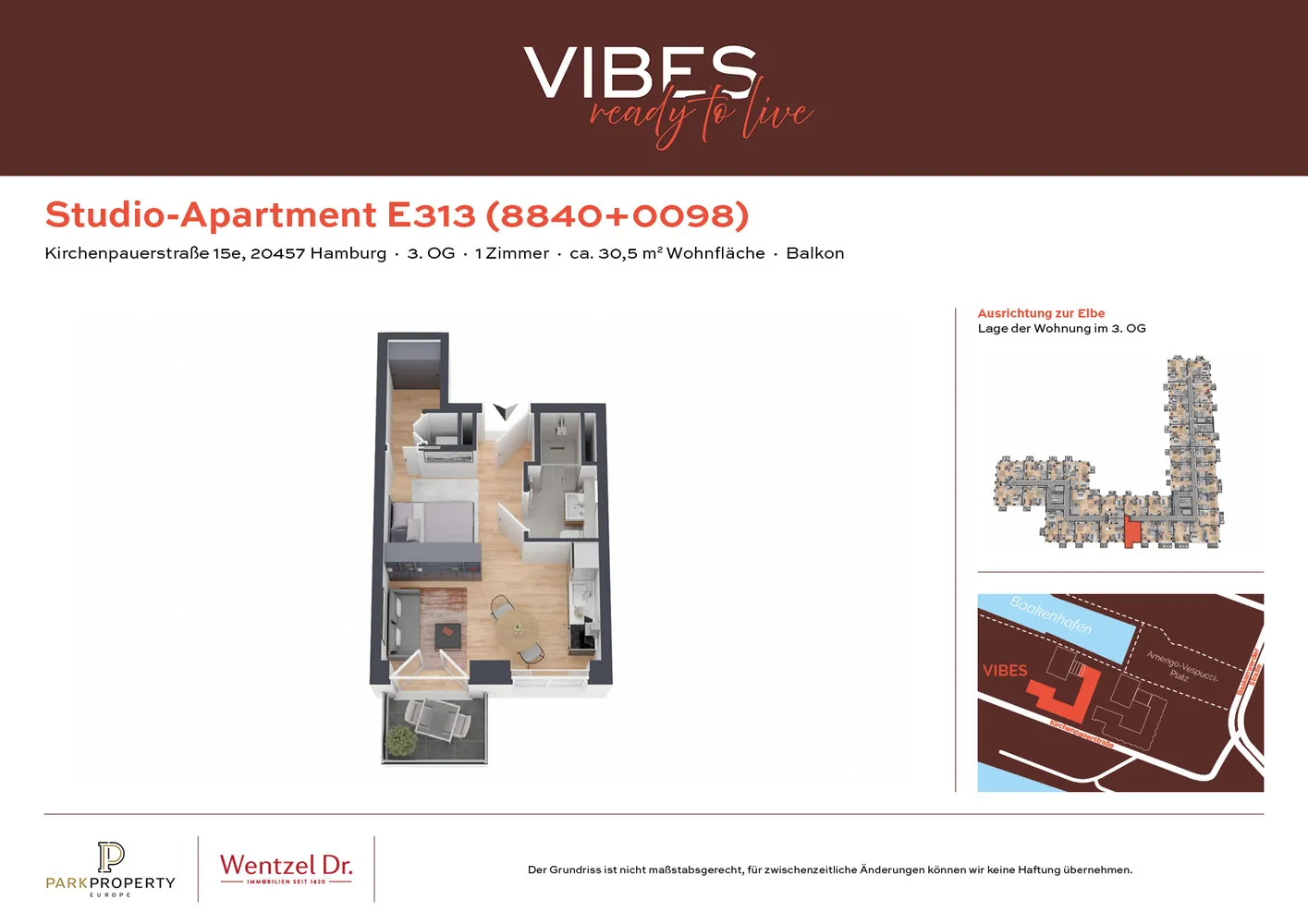 1 Zimmer Wohnung mit 30 m² in Hamburg – Bild 1