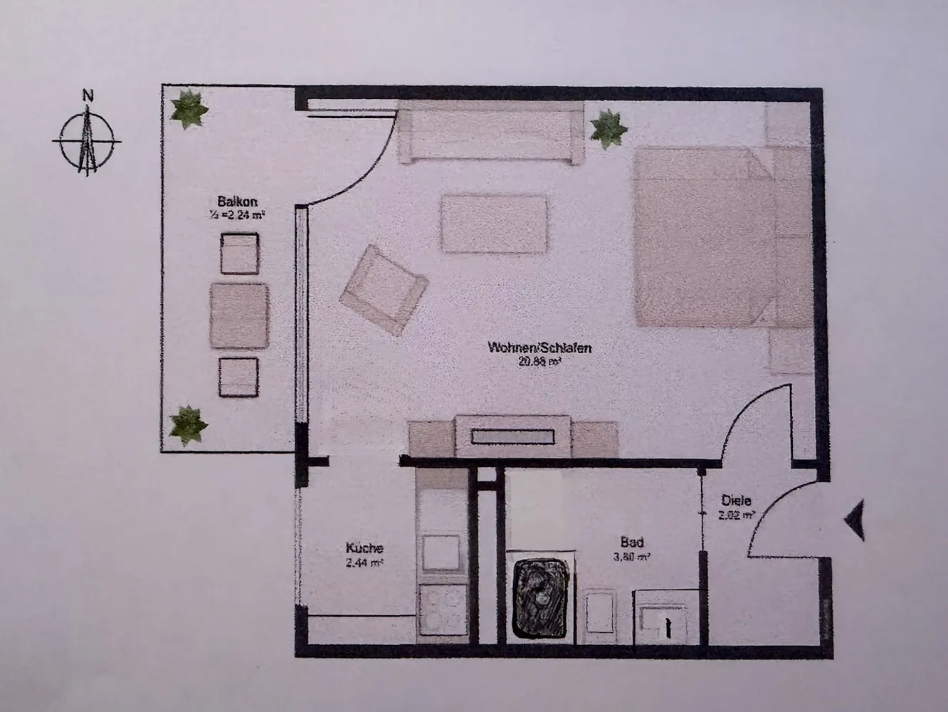 1 room apartment with 33 m² in Munich – Photo 8