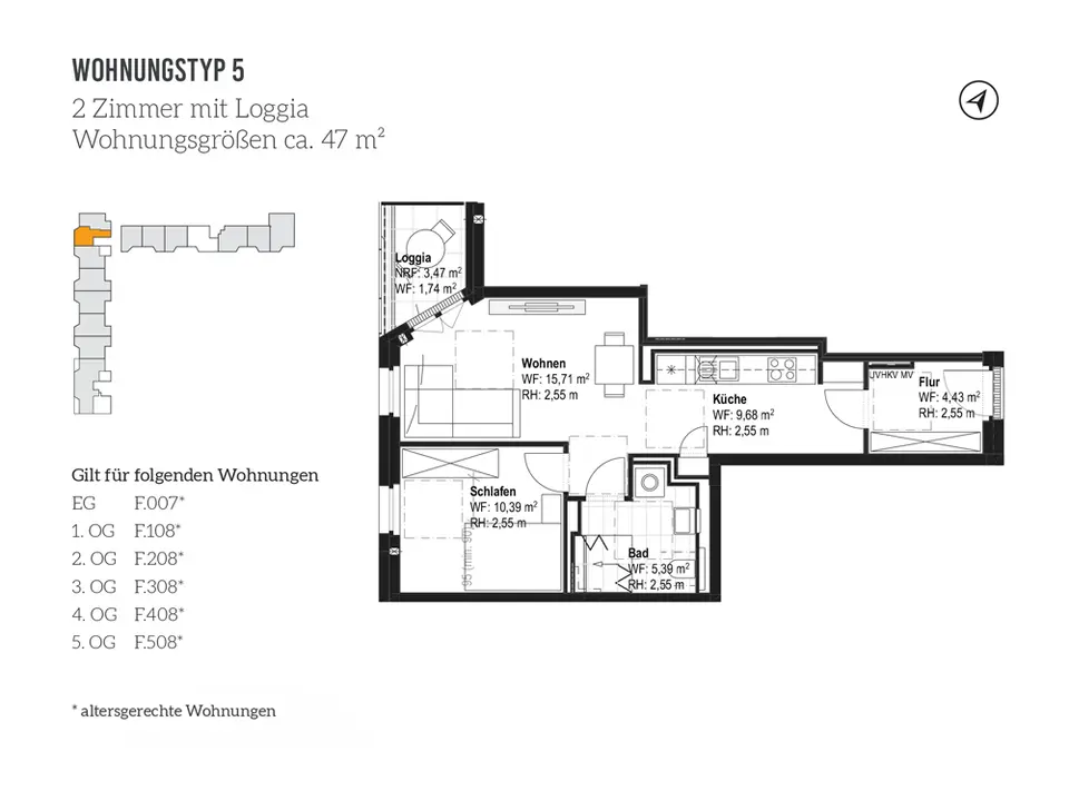 2 Zimmer Wohnung mit 47 m² in Erfurt – Bild 9