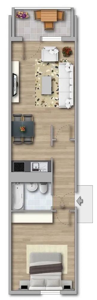 2 Zimmer Wohnung mit 47 m² in Erfurt – Bild 1