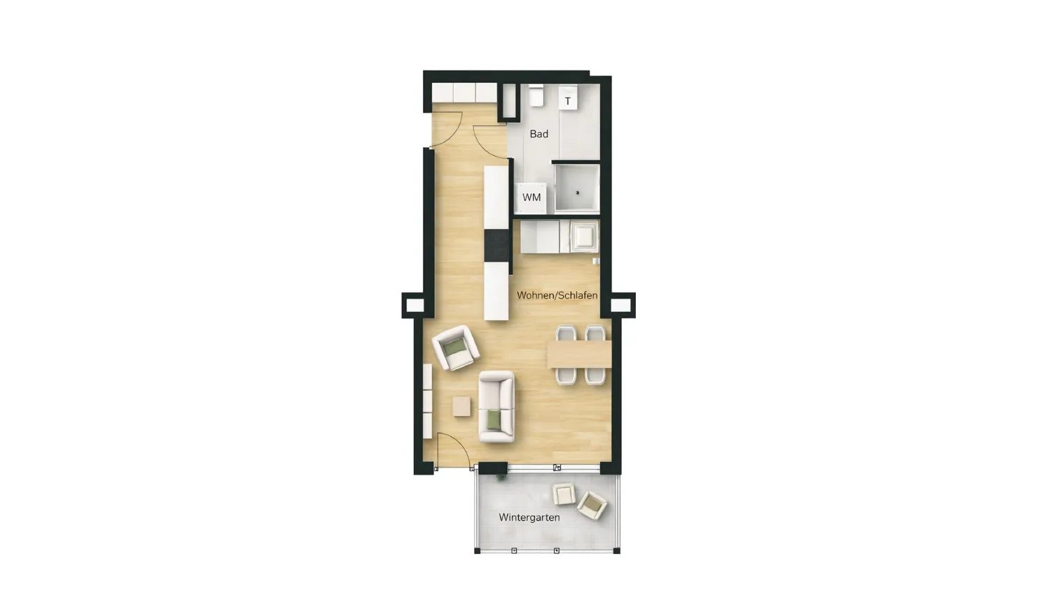 1 Zimmer Wohnung mit 40 m² in München – Bild 1