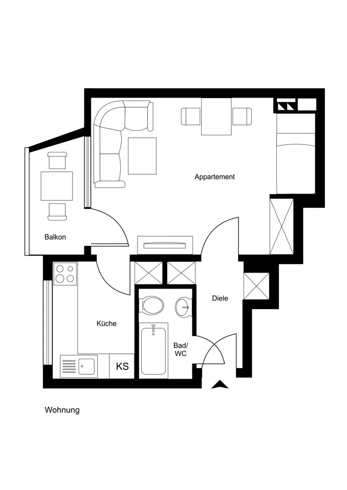 1 Zimmer Wohnung mit 35 m² in Düsseldorf – Bild 7