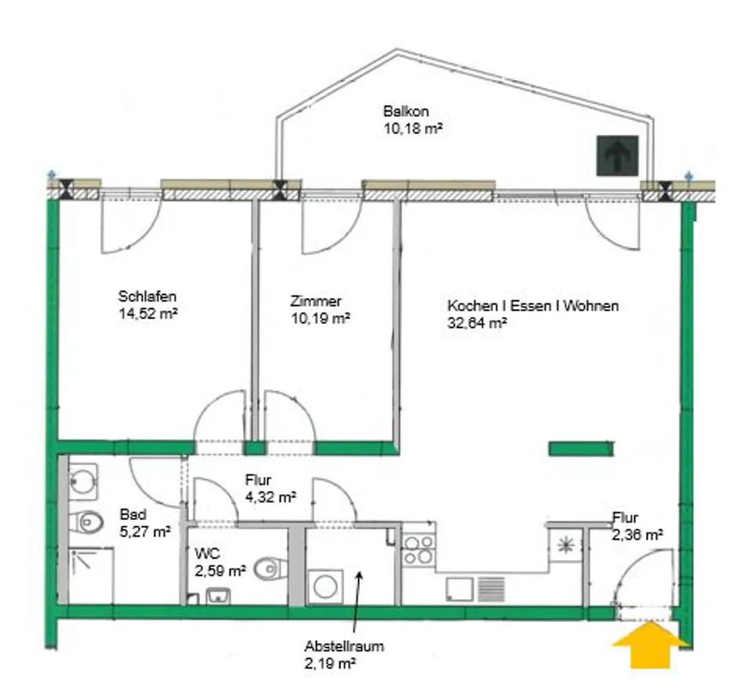 3 Zimmer Wohnung mit 79 m² in Ludwigshafen am Rhein – Bild 2