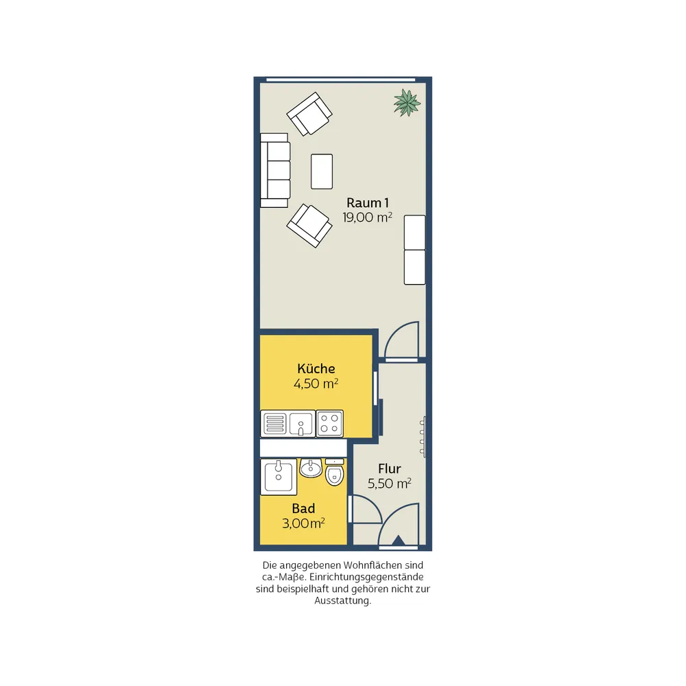 1 Zimmer Wohnung mit 32 m² in Leipzig – Bild 2