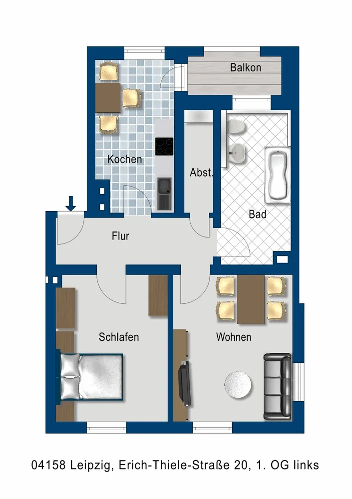 2 Zimmer Wohnung mit 63 m² in Leipzig – Bild 2
