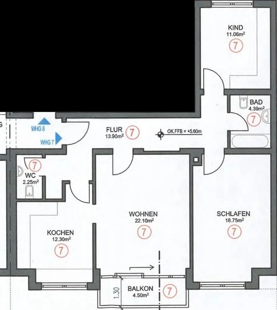 3 Zimmer Wohnung mit 87 m² in Mannheim – Bild 2