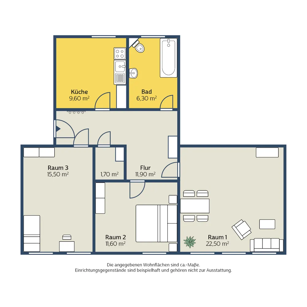 3 Zimmer Wohnung mit 78 m² in Leipzig – Bild 2