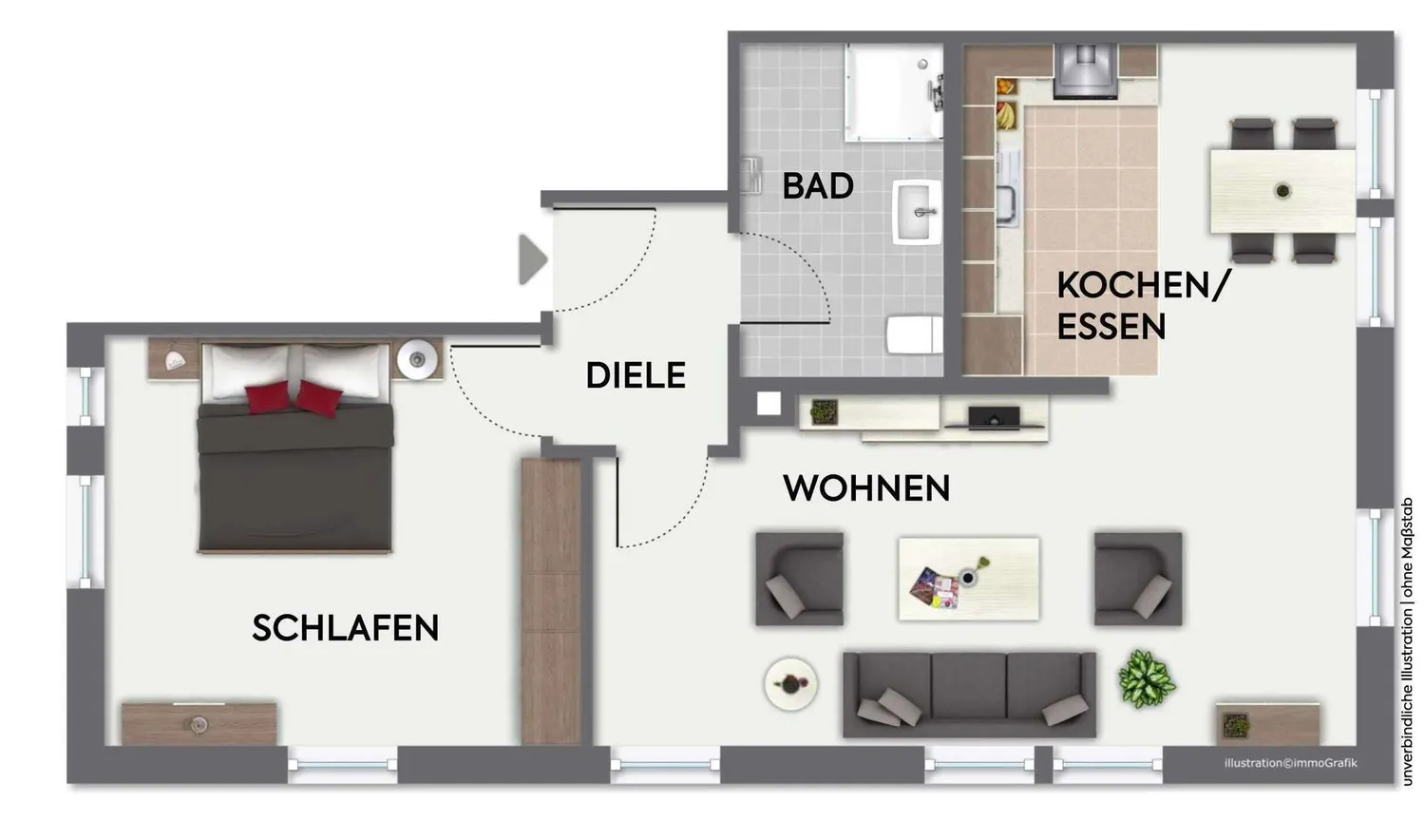 3 Zimmer Wohnung mit 59 m² in Stuttgart – Bild 3