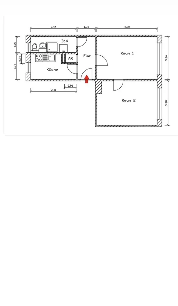 2 Zimmer Wohnung mit 45 m² in Leipzig – Bild 1