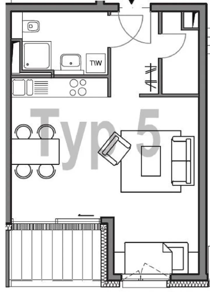 1 Zimmer Wohnung mit 43 m² in Karlsruhe – Bild 2