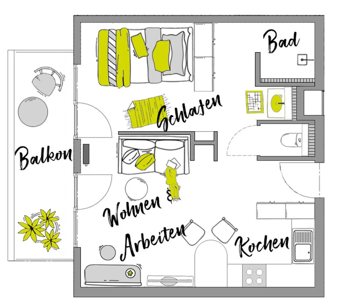 1 room apartment with 39 m² in Aalen – Photo 8