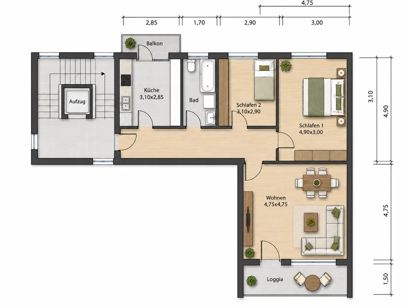 3 Zimmer Wohnung mit 69 m² in Karlsruhe – Bild 10