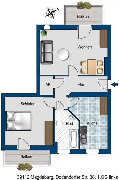 2 Zimmer Wohnung mit 57 m² in Magdeburg – Bild 8