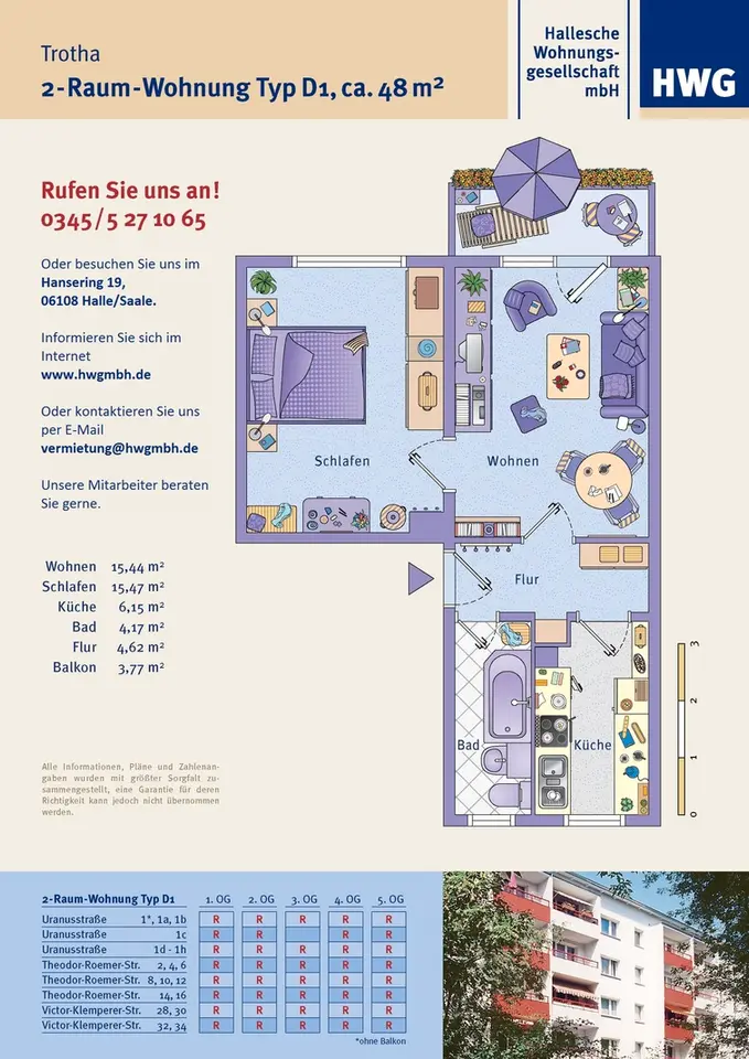 2 Zimmer Wohnung mit 48 m² in Halle (Saale) – Bild 5