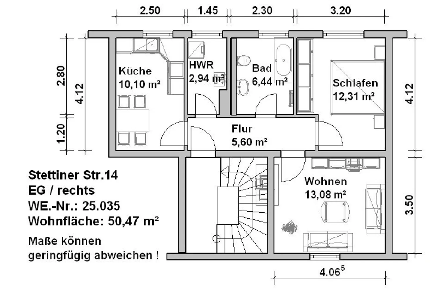 3 Zimmer Wohnung mit 50 m² in Minden – Bild 7