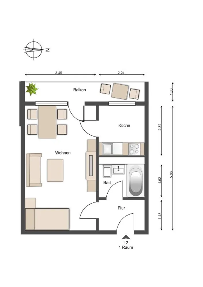 1 room apartment with 36 m² in Magdeburg – Photo 7