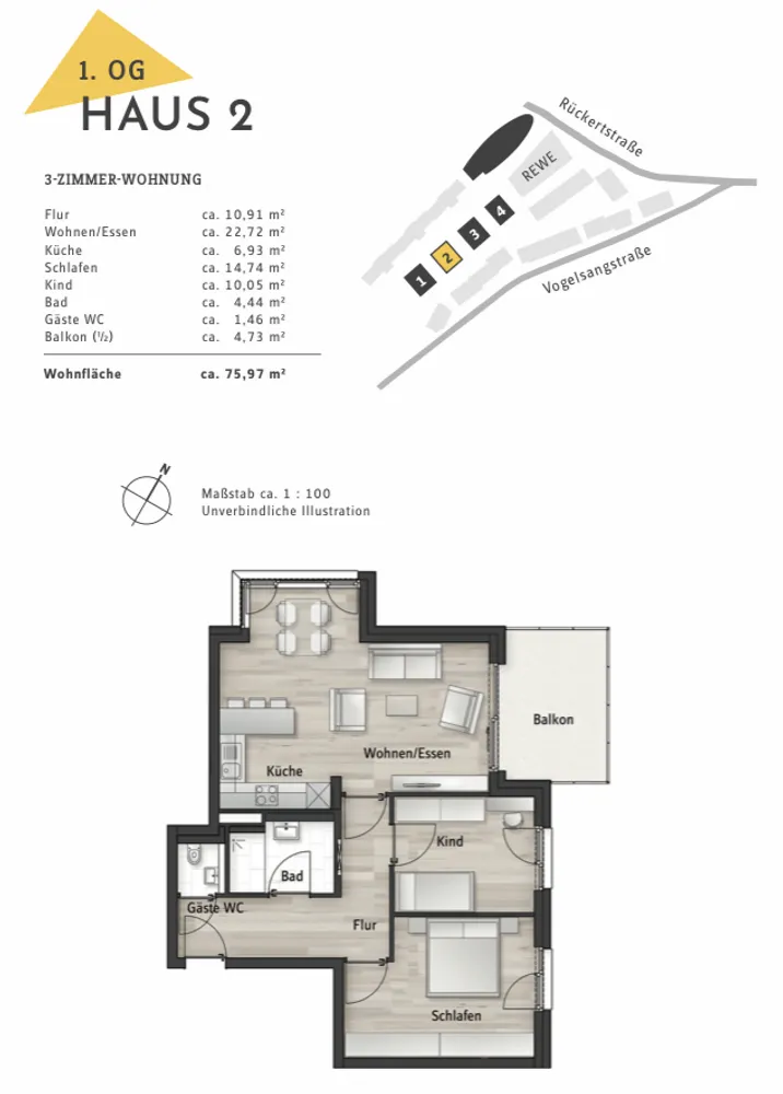 3 Zimmer Wohnung mit 76 m² in Stuttgart – Bild 3