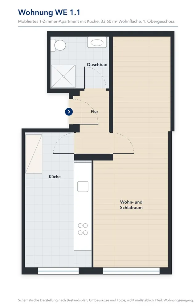 1 Zimmer Wohnung mit 34 m² in Vechta – Bild 1