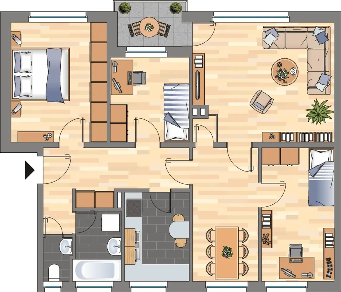 4 Zimmer Wohnung mit 83 m² in Aurich – Bild 2