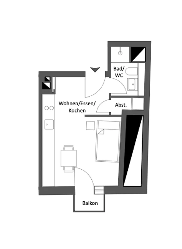1 Zimmer Wohnung mit 25 m² in Stuttgart – Bild 6