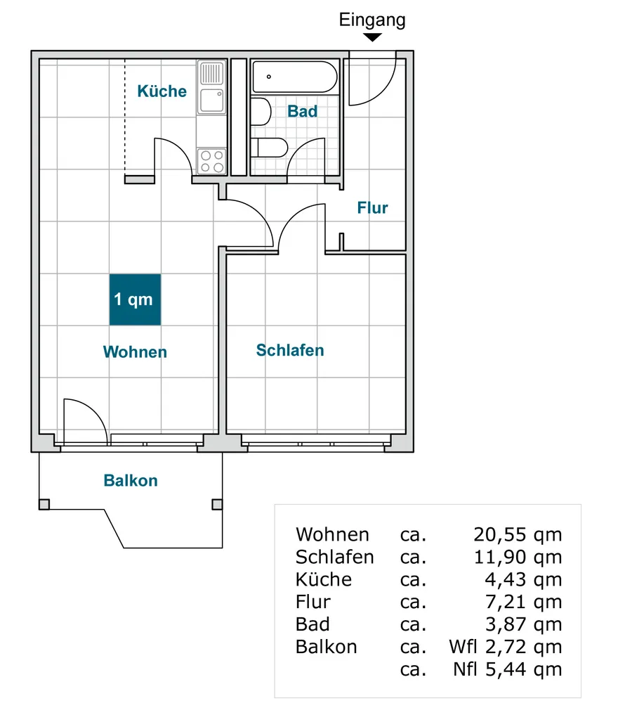 2 room apartment with 51 m² in Dresden – Photo 5